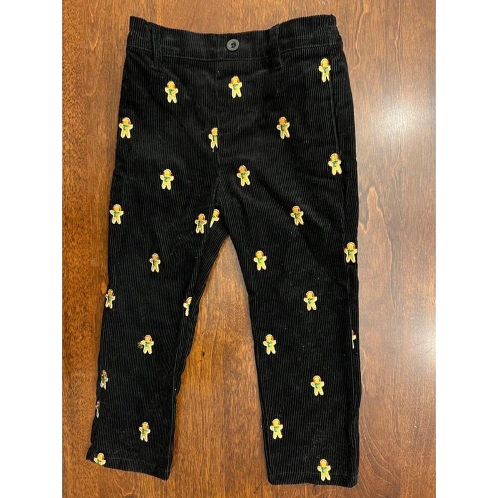 Unisex Toddler Girls Boys Corduroy Christmas Gingerbread Pants Size 4T
